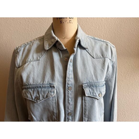 Zara DNWR Ramen House Jean Snap Front Jacket sz Small EUC - Picture 4 of 6